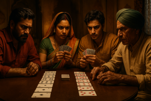Andar Bahar card game in traditional Indian setting